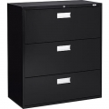 Black Staples 3 Drawer Lateral File Cabinet 36"